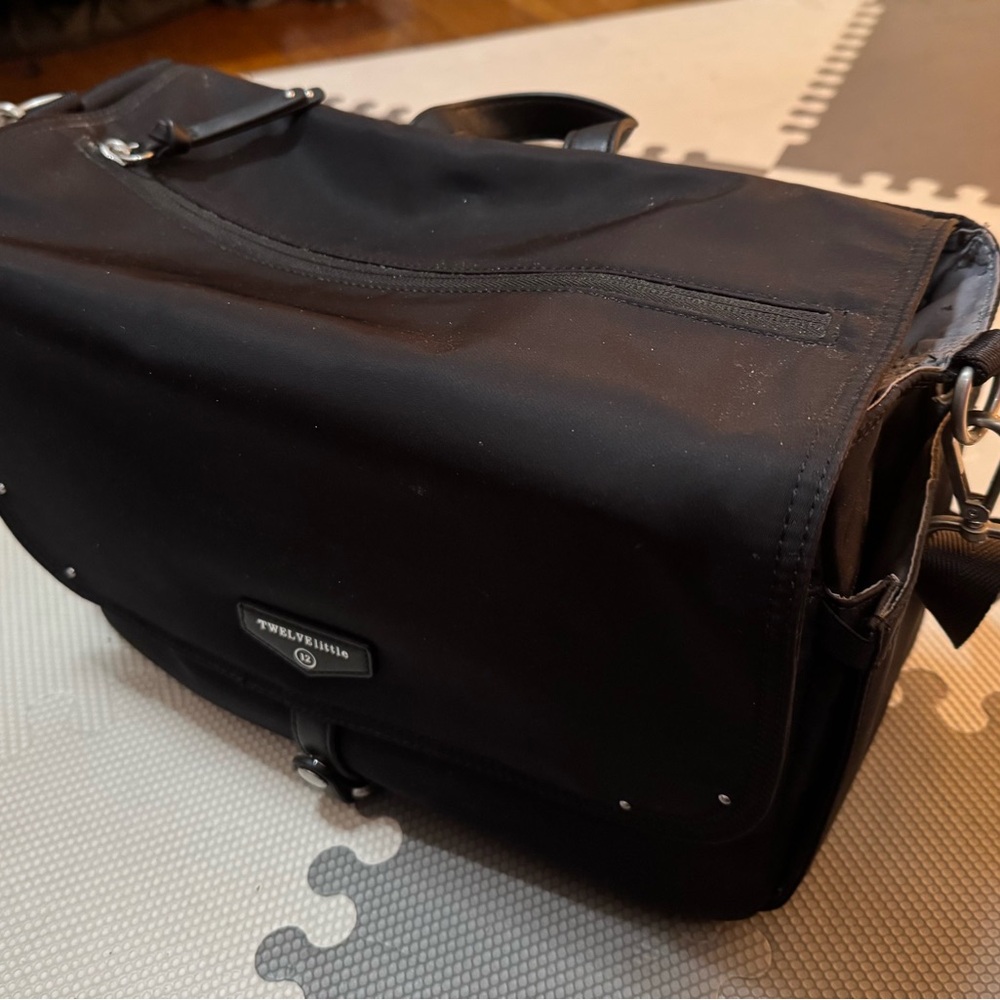 Twelve little diaper caddy black diaper bag baby bag dad bag crossbody wipes - Picture 2 of 10